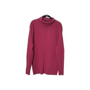 Lane Bryant Top Womens Size 26/28 Pink Turtleneck Long Sleeve Ribbed Boxy Shirt